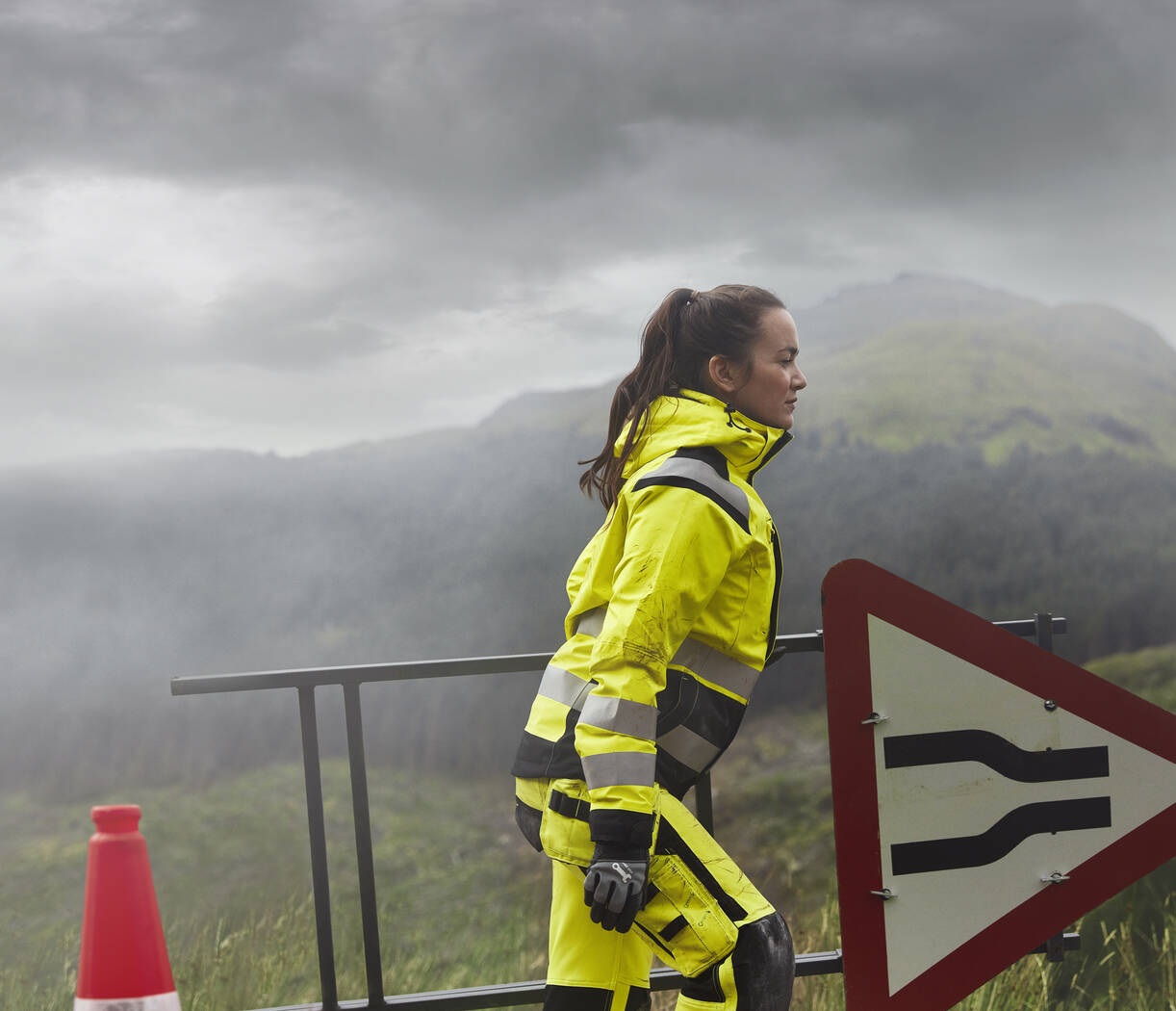 Worker in safety gear